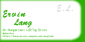 ervin lang business card